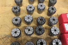 ER32 Collets, New and Used, with Assorted Collet Holder Extensions