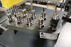 BT30 Tool Holders (10pcs) In Plastic Caddy, (8) Nikken SKN-10B Collet, (1) Keyless Drill Chuck, (1) End Mill Holder