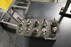 BT30 Tool Holders (10pcs) In Plastic Caddy, (8) Nikken SKN-10B Collet, (1) Keyless Drill Chuck, (1) End Mill Holder
