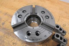 Samchully MH Series 3-Jaw Mega-Bore Open-Center Power Lathe Chuck, 10" Size - MH-210V1 with Serrated Hard Step Jaws