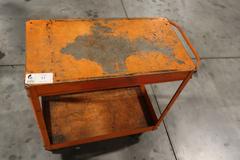 Metal Orange Rolling Shop Cart