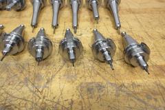 Pioneer CAT40 (15pcs) Ext & Reg Length End Mill Holders, 1/8", 3/16", 1/4" Diameters