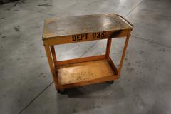 Metal Orange Rolling Shop Cart