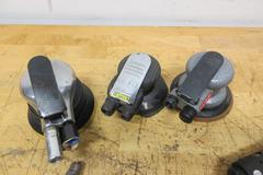 Pneumatic Power Tools, (3) 4.5" Palm Sanders, (4) 90 Deg Die Grinders, (3) Straight Die Grinders, (1) Drill with 3/8" Keyed Chuck