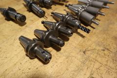 BT30 (14pcs) Tool Holders, (6) Nikken SK10 Collet Type with Extra Collets, (4) End Mill Holders, (4) .375 Pin Headed