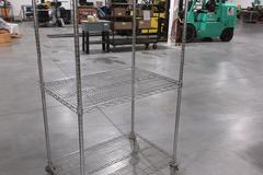 Nexel Adjustable 3 Shelf Rolling Wire Rack