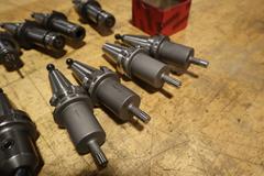 BT30 (14pcs) Tool Holders, (6) Nikken SK10 Collet Type with Extra Collets, (4) End Mill Holders, (4) .375 Pin Headed