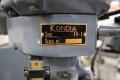 Clausing Kondia 9"x48" Knee Mill, Acu-Rite Millrite 2-Axis DRO, Quill Feed, X-Axis Servo Power Feed