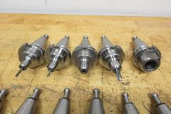 Pioneer CAT40 (15pcs) End Mill Holders, (10) 1/8" Dia, (2) 3/16" Dia, (1) 1/4" Dia, (1) 3/8" Dia, (1) 1" Dia
