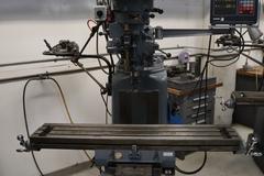Clausing Kondia 9"x48" Knee Mill, Fagor 2-Axis DRO, Quill Feed, Kurt Power Drawbar