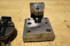Inspection Fixtures (3pcs), (1) Mueller Model 77M Shallow Bore Gage .5" - 3.5", (1) Travel Indicator Stand, (1) Geometric Style A, Tilting 3" Rotary Table