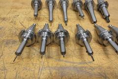 Pioneer CAT40 (12pcs) Extended Length End Mill Holders, (3) 1/8" Dia, (1) 3/16" Dia, (6) 1/4" Dia, (1) 3/8" Dia, (1) 1/2" Dia