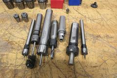 ER32 Collets, New and Used, with Assorted Collet Holder Extensions