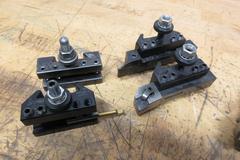 Manual Lathe Tooling, (3) Dorian QITP25-N and (1) Aloris AXA 1 Tool Post Holders, Jacobs Keyed Chuck & Live Center with #2 MT, Royal Live Center 1" Straight Shank