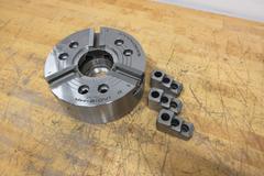 Samchully MH Series 3-Jaw Mega-Bore Open-Center Power Lathe Chuck, 10" Size - MH-210V1 with Serrated Hard Step Jaws